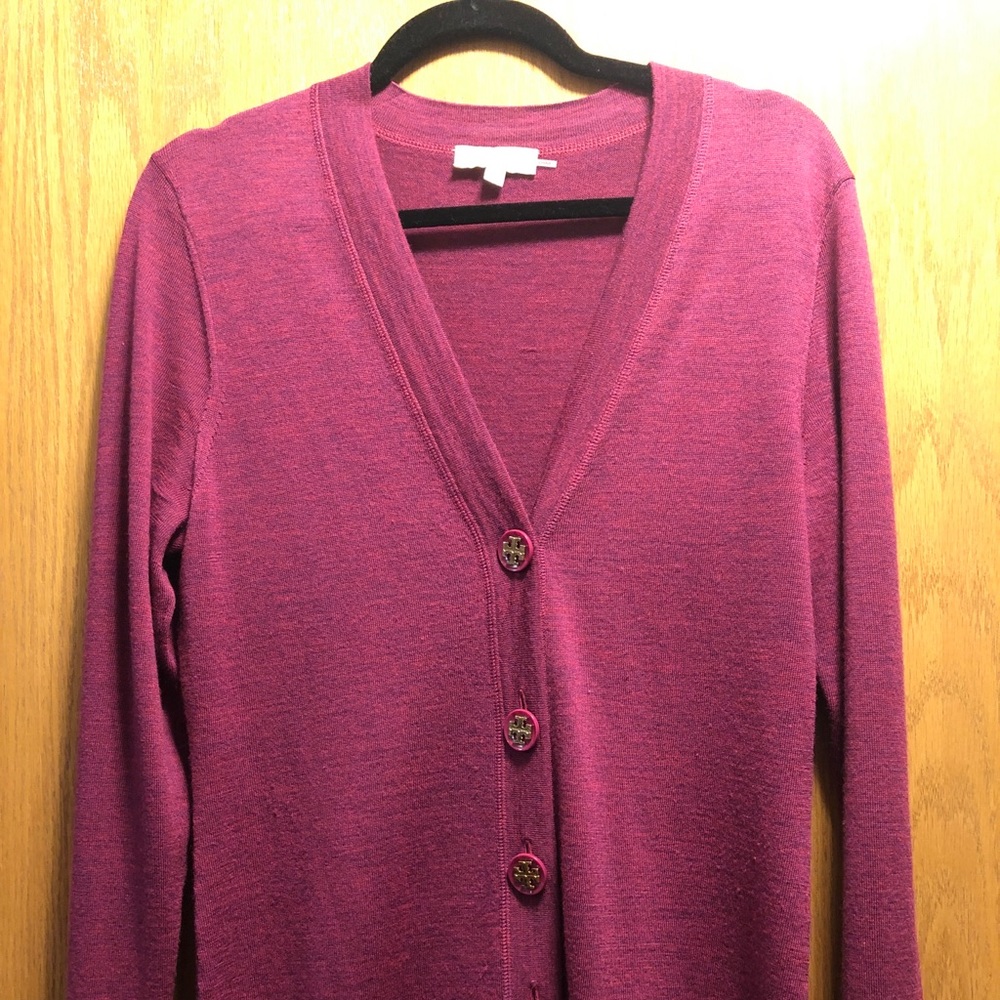 Tory Burch Large Simone wool cardigan sweater